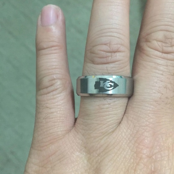 Silver Titanium Kansas City Chiefs Ring - Picture 2 of 3